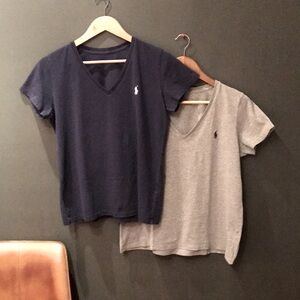 Polo Ralph Lauren | Short Sleeve T-shirts | Gray & Navy Blue | Lot of 2
